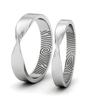 Обручальные кольца с отпечатками пальцев из белого золота от Ring Studio