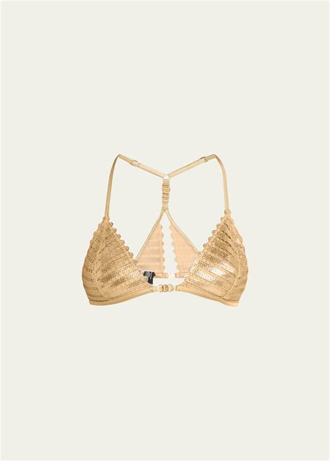 Livy Hidden City Metallic Triangle Bralette - Bergdorf Goodman