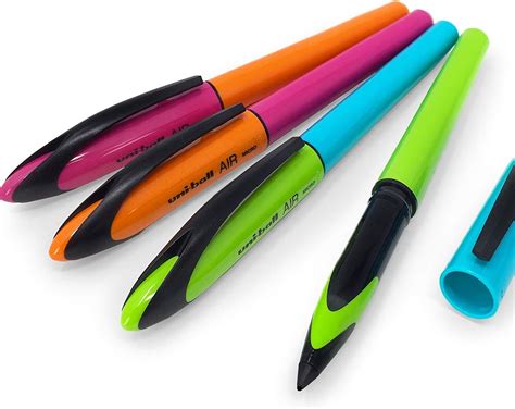 Uni-Ball Air – 0.5mm Rollerball - Blue, Green, Pink and Orange Barrel ...