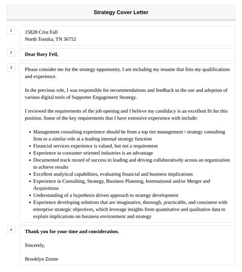 Strategy Cover Letter | Velvet Jobs
