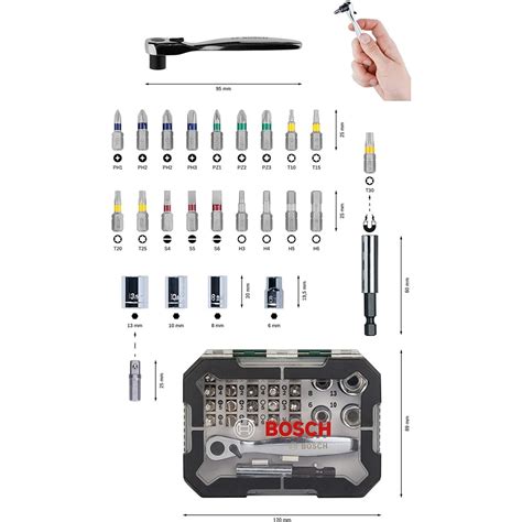Bosch Schrauberbit- und Ratschen-Set 26tlg - 2607017322 Steckschlüsse