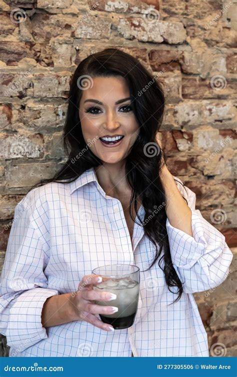 A Lovely Brunette Model Poses In Lingerie In A Home Environment Stock Photo Image Of Model