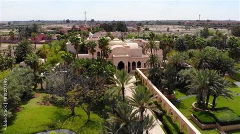 palais namaskar courtyard  luxurious moroccan design drone view