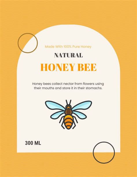 Poster Honey Bee Natural Template Venngage