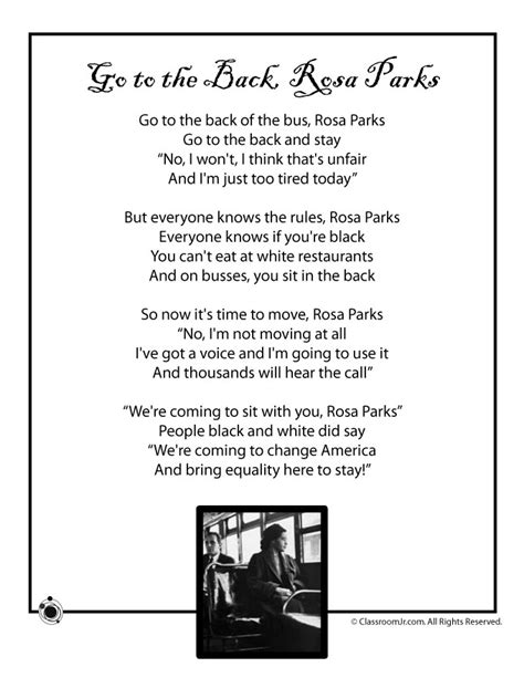 Kids Poem, Rosa Parks - Black History Month | Woo! Jr. Kids Activities