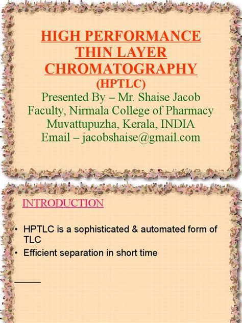 HPTLC | PDF | Chromatography | Thin Layer Chromatography