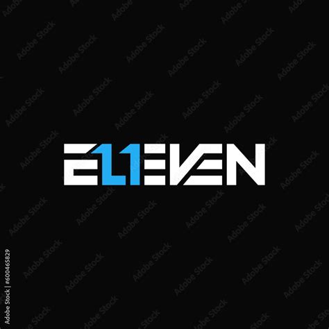 eleven text typography logo design stock vector adobe stock