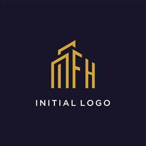 FH initial monogram with building logo design 27135561 Vector Art at ...