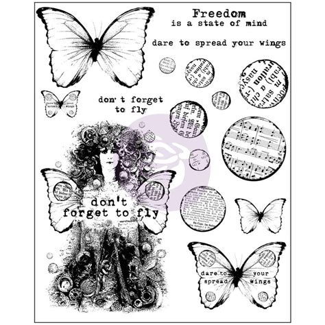 Finnabair Cling Stamps 6x75 Dont Forget To Fly Finnabair Prima