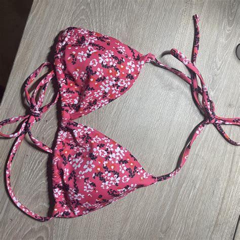 SHEIN Pink Bikini Top Medium Depop