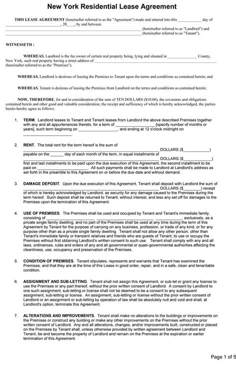 Irish Lease Agreement Template