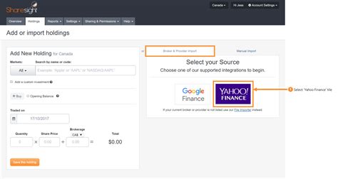 yahoo finance sharesight