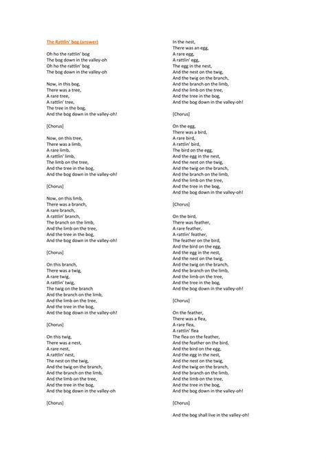 Rattlin Bog Lyrics 5