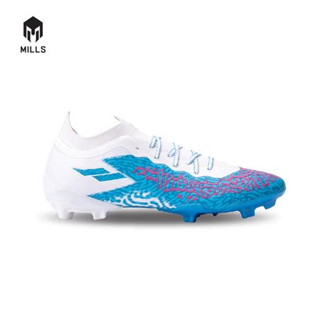 Jual MILLS Sepatu Sepakbola Triton Genome Elite FG White Ocean Blue