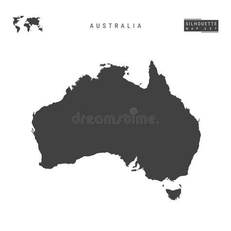 Mapa Vectorial De Australia Aislado En Fondo Blanco Mapa De Silueta