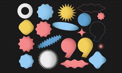 premium vector pack  geometric shapes   grain effect