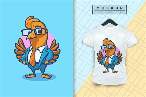 A Chicken Wearing A Uniform Like A Office Worker And Businessman Flat