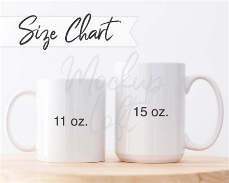 Mug Size Chart 11 Oz 15 Oz Mug Size Chart Mug Measurements Ceramic