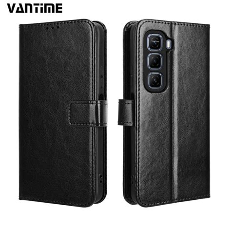 Vantime For Infinix Hot G Pro Plus G Classic Faux Wallet Case Card Slot Stand Flip