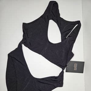 Naked Wardrobe Swim Naked Wardrobe Swim Sleeveless One Piece Cut Out Bathing Suit Large In