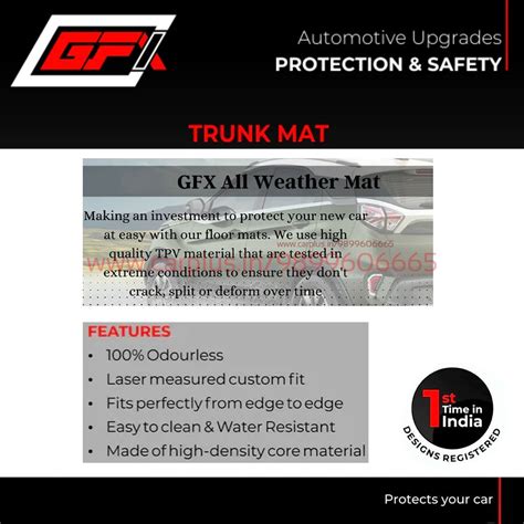 Gfx Car Trunk Mat For Mahindra Xuv 700 2021 Onwards 5 Seater Carplus