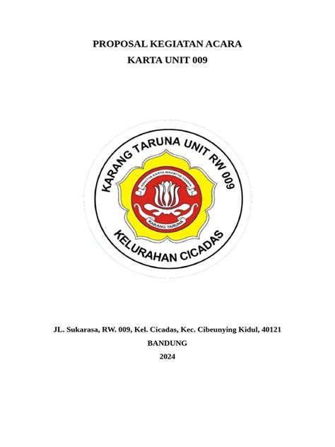 Proposal Kegiatan Acara Tarka Pdf
