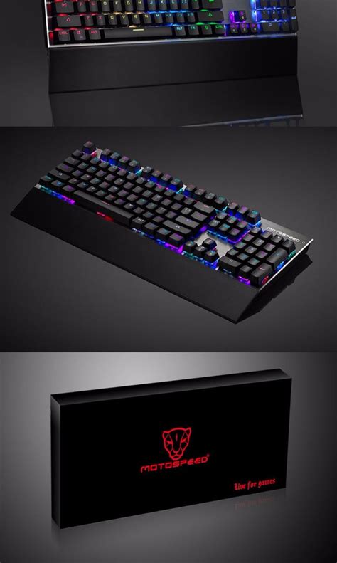 Motospeed CK108 Mechanical USB Gaming Keyboard Wired Blue Black With