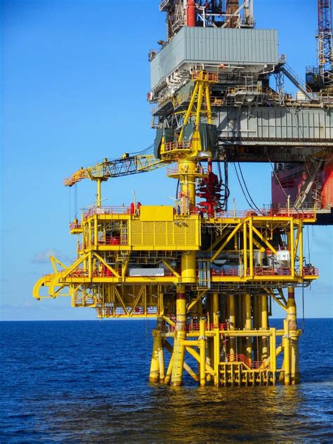 oil  gas  platform close view  drilling rig floor stock