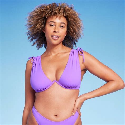 Women S Underwire Tunneled Shoulder Tie Bikini Top Shade Shore Shopstyle Two Piece Swimsuits