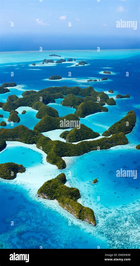 Palau Islands From Above Stock Photo Alamy