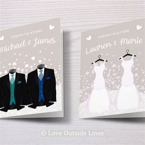 Custom Made Same Sex Wedding Card Etsy