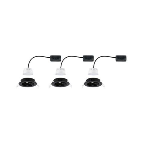 Lot De 3 Spots LED Encastrable Nova LED Coin 6W 230V Noir IP23 PAULMANN