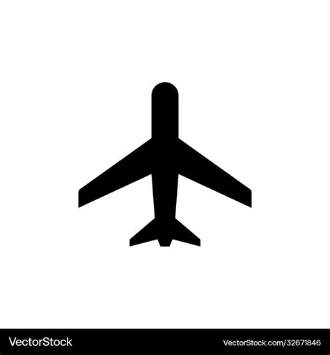 Plane Or Aircraft Glyph Icon Royalty Free Vector Image