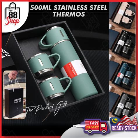 Pro 88 4 Pcs Set Hot Cold Stainless Steel 304 Thermos Flask Bottle Vacuum Flask Termos Air