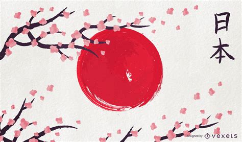 Japan Artistic Flag Vector Download