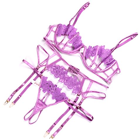 Grossistes Ensemble de Grossistes en Grossiste Lingerie Sexy en maille brodée florale pour
