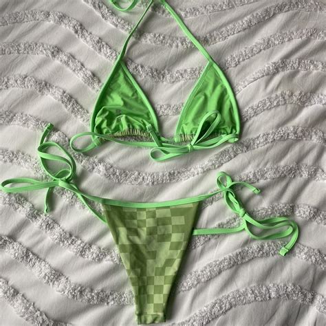 Blackbough Swim Bikini Super Fun Bright Green Depop