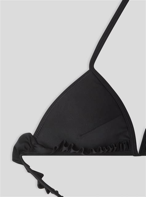 Soutien Gorge Bikini Triangle Rigide Volant Noir Achetez En Ligne Terranova