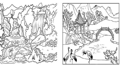Paisagem Natural Para Imprimir - Desenho de paisagem natural para colorir e imprimir