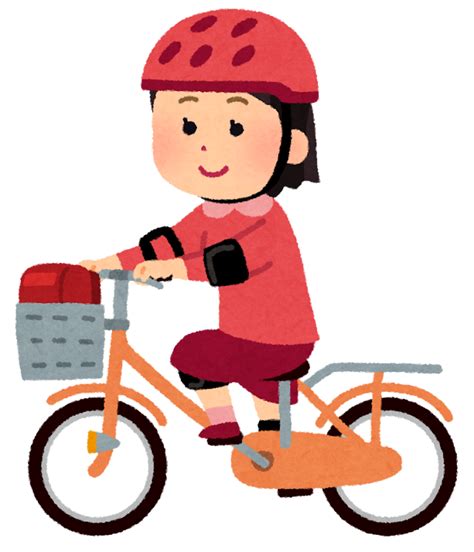 プロテクターをつけて自転車に乗る子供のイラスト（女の子） かわいいフリー素材集 いらすとや