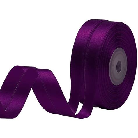 2 rouleaux de ruban satin pour vos cadeaux et décoration Violet foncé