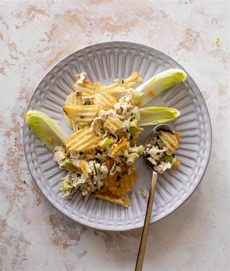 Hot Chicken Salad With Potato Chips And Endive