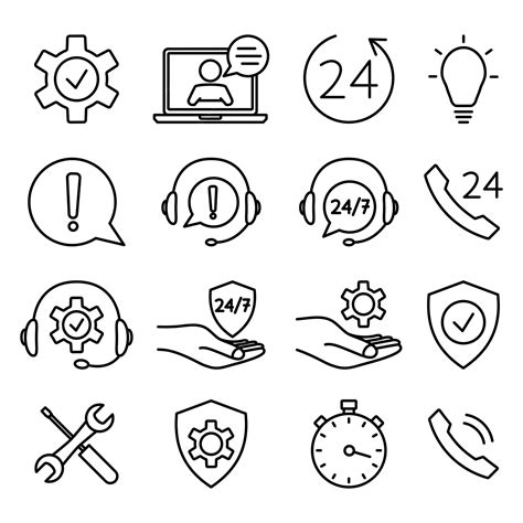 premium vector   support icon set  technical support