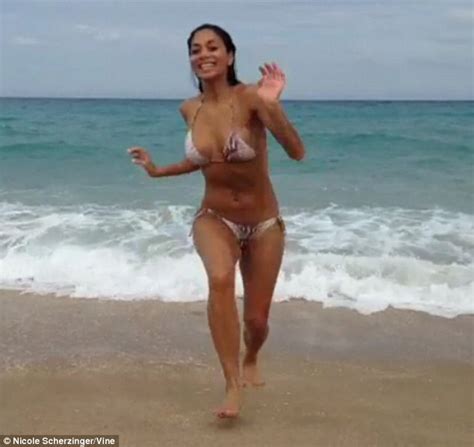 Nicole Scherzinger Shows Off Her Incredible Bikini Body In A Skimpy Two Piece As She Frolics In