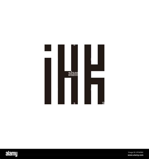 Letter I H And K Square Rectangles Geometric Symbol Simple Logo