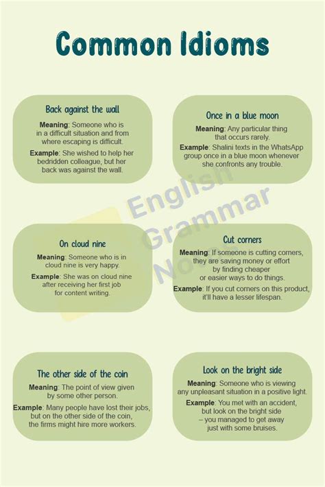 common idioms  meaning  examples common idioms idioms