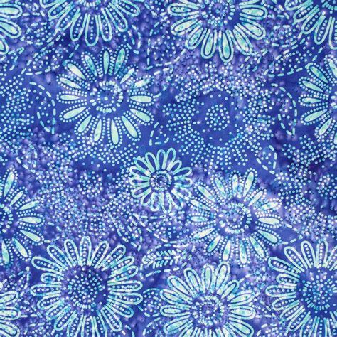 Daisy Batik Blue Overdale Fabrics