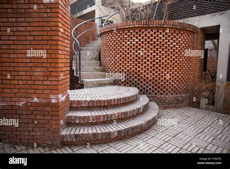 Red Brick Architecture Brick Art In Beijing China Stock Photo Alamy
