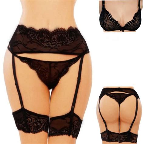 Cinta Liga Lingerie Sexy Renda Calcinha Fio Dental Suti E Persex Shopee Brasil