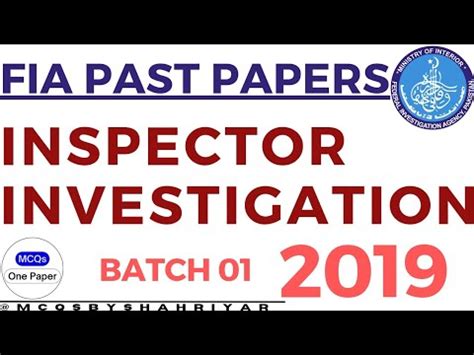 FIA Inspector Investigation Complete Solved Past Paper Batch 01